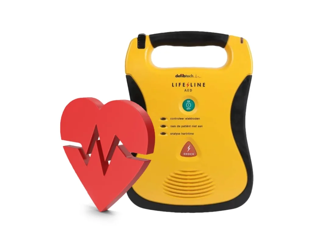 AED mit rotem Herzen